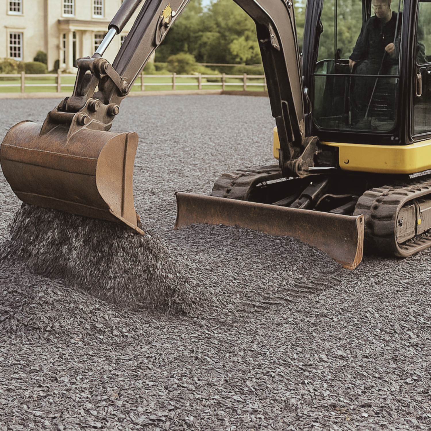 Close-up of recycled carpet fibre pieces used in equestrian arena surfaces.